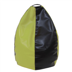 Fotoliu puf Mara - imitatie piele - wenge/verde