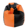 Fotoliu puf Mara - imitatie piele - wenge/portocaliu Fotoliu puf Mara - imitatie piele - wenge/portocaliu