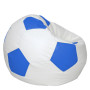 Fotoliu puf Mega Ball - imitatie piele - alb/albastru Fotoliu puf Mega Ball - imitatie piele - alb/albastru