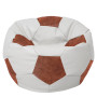 Fotoliu puf Mega Ball - imitatie piele - alb/cognac Fotoliu puf Mega Ball - imitatie piele - alb/cognac