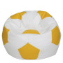 Fotoliu puf Mega Ball - imitatie piele - alb/galben Fotoliu puf Mega Ball - imitatie piele - alb/galben