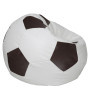 Fotoliu puf Mega Ball - imitatie piele - alb/maro Fotoliu puf Mega Ball - imitatie piele - alb/maro