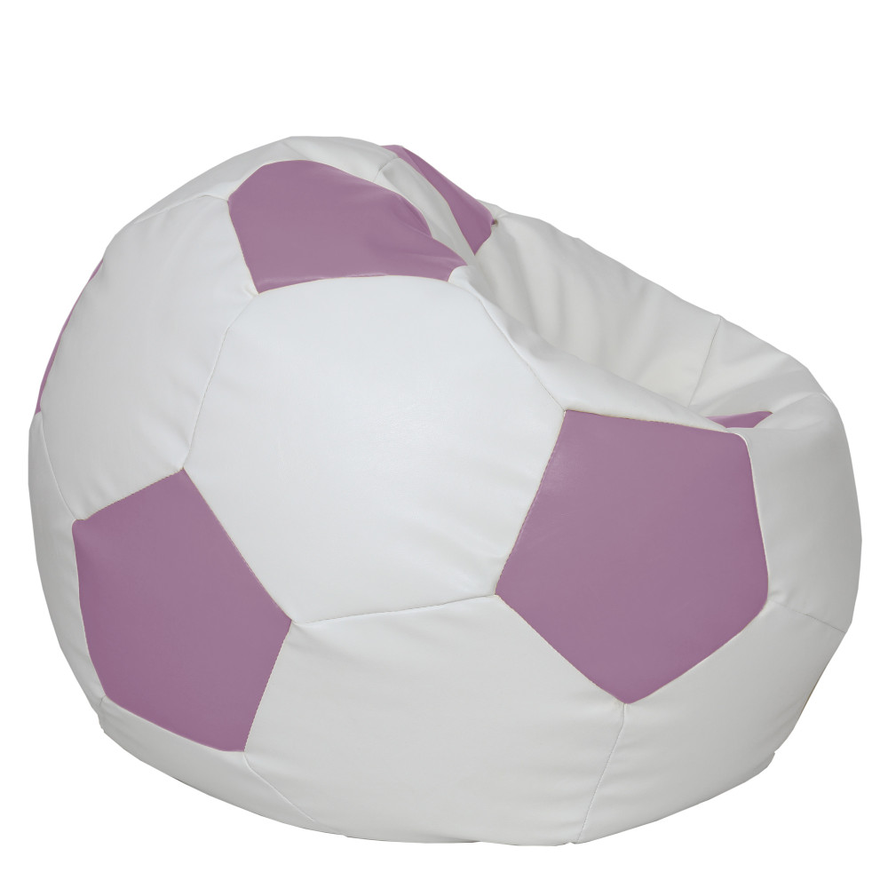 Fotoliu puf Mega Ball - imitatie piele - alb/mov Fotoliu puf Mega Ball - imitatie piele - alb/mov