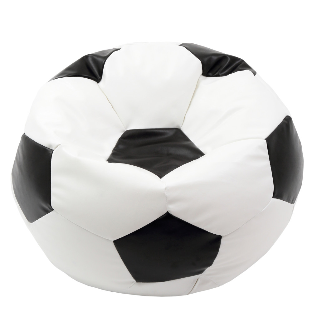 Fotoliu puf Mega Ball - imitatie piele - alb/negru Fotoliu puf Mega Ball - imitatie piele - alb/negru