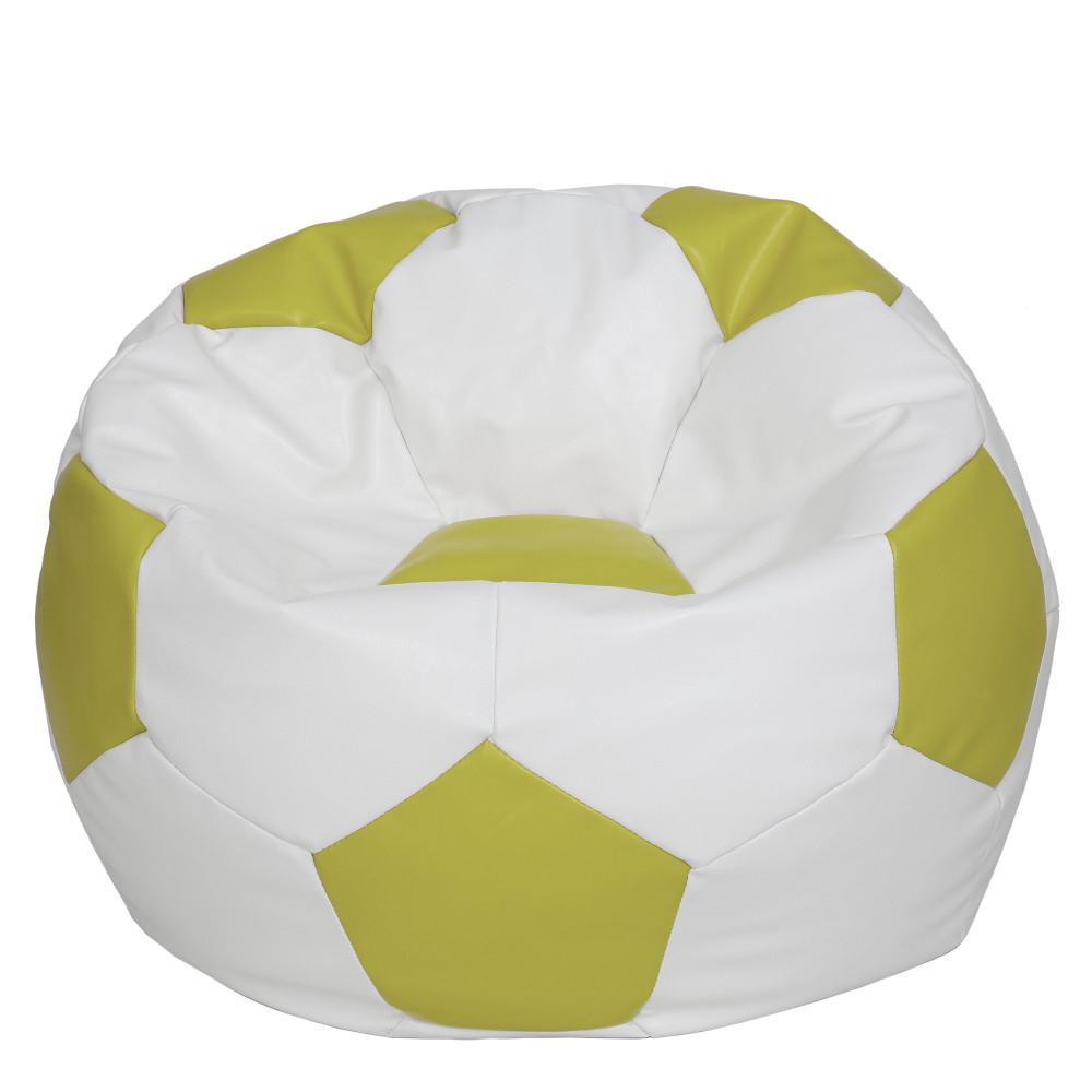 Fotoliu puf Mega Ball - imitatie piele - alb/verde Fotoliu puf Mega Ball - imitatie piele - alb/verde