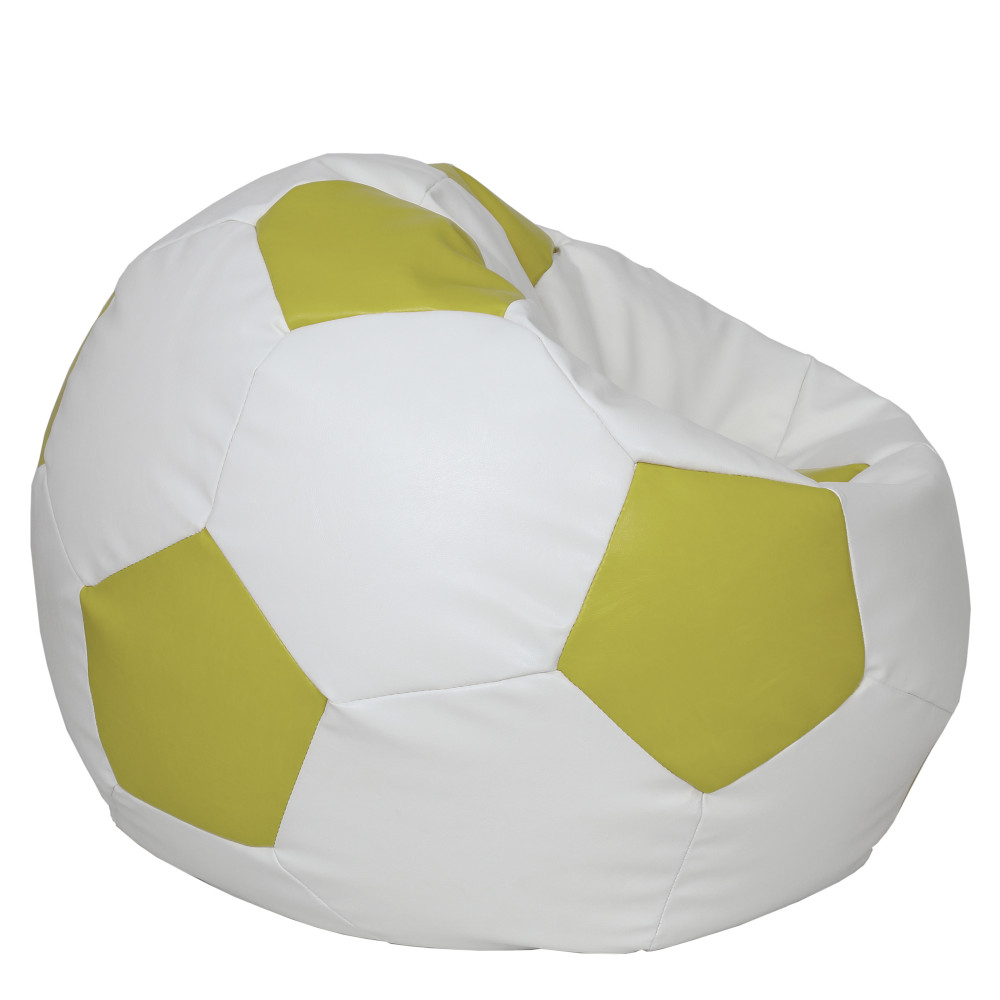 Fotoliu puf Mega Ball - imitatie piele - alb/verde Fotoliu puf Mega Ball - imitatie piele - alb/verde