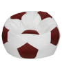 Fotoliu puf Mega Ball - imitatie piele - alb/bordo Fotoliu puf Mega Ball - imitatie piele - alb/bordo