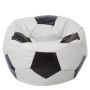 Fotoliu puf Mega Ball - imitatie piele - alb/wenge Fotoliu puf Mega Ball - imitatie piele - alb/wenge