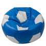 Fotoliu puf Mega Ball - imitatie piele - albastru/alb Fotoliu puf Mega Ball - imitatie piele - albastru/alb