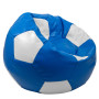 Fotoliu puf Mega Ball - imitatie piele - albastru/alb Fotoliu puf Mega Ball - imitatie piele - albastru/alb