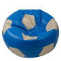 Fotoliu puf Mega Ball - imitatie piele - albastru/crem Fotoliu puf Mega Ball - imitatie piele - albastru/crem