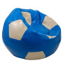 Fotoliu puf Mega Ball - imitatie piele - albastru/crem Fotoliu puf Mega Ball - imitatie piele - albastru/crem