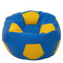 Fotoliu puf Mega Ball - imitatie piele - albastru/galben Fotoliu puf Mega Ball - imitatie piele - albastru/galben