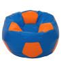 Fotoliu puf Mega Ball - imitatie piele - albastru/portocaliu Fotoliu puf Mega Ball - imitatie piele - albastru/portocaliu