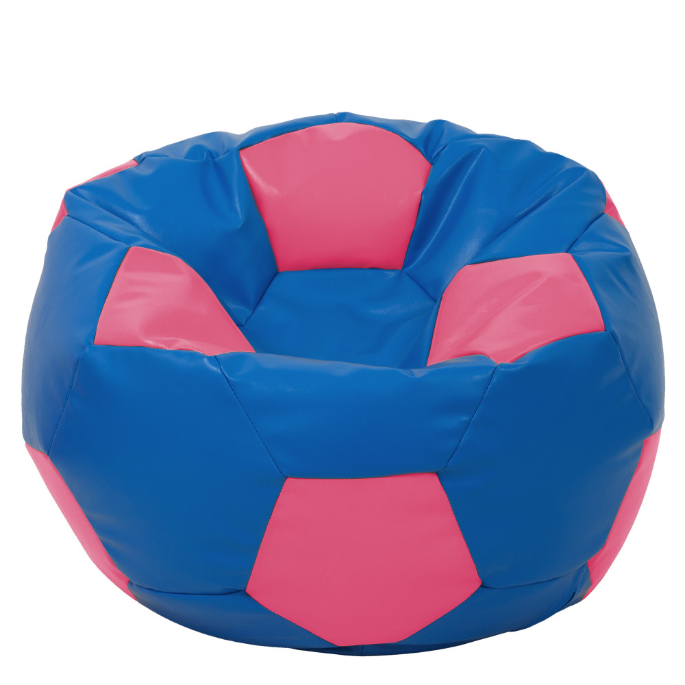 Fotoliu puf Mega Ball - imitatie piele - albastru/roz Fotoliu puf Mega Ball - imitatie piele - albastru/roz