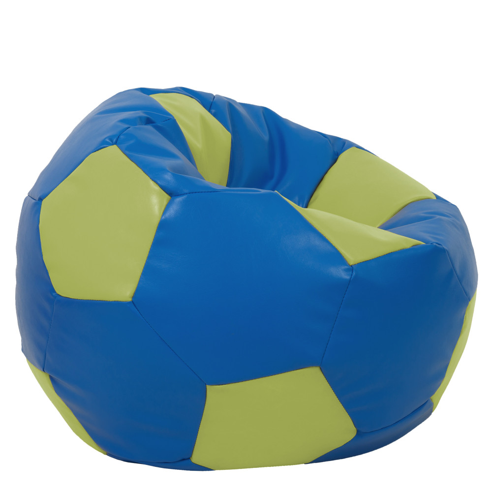 Fotoliu puf Mega Ball - imitatie piele - albastru/verde Fotoliu puf Mega Ball - imitatie piele - albastru/verde