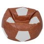 Fotoliu puf Mega Ball - imitatie piele - coniac/alb Fotoliu puf Mega Ball - imitatie piele - coniac/alb