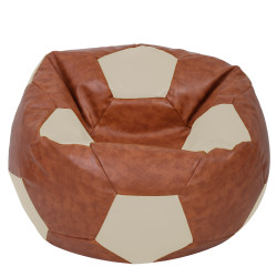 Fotoliu puf Mega Ball - imitatie piele - coniac/crem Fotoliu puf Mega Ball - imitatie piele - coniac/crem