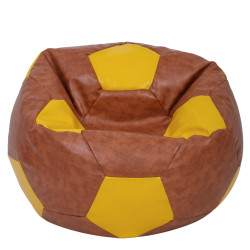 Fotoliu puf Mega Ball - imitatie piele - coniac/galben Fotoliu puf Mega Ball - imitatie piele - coniac/galben
