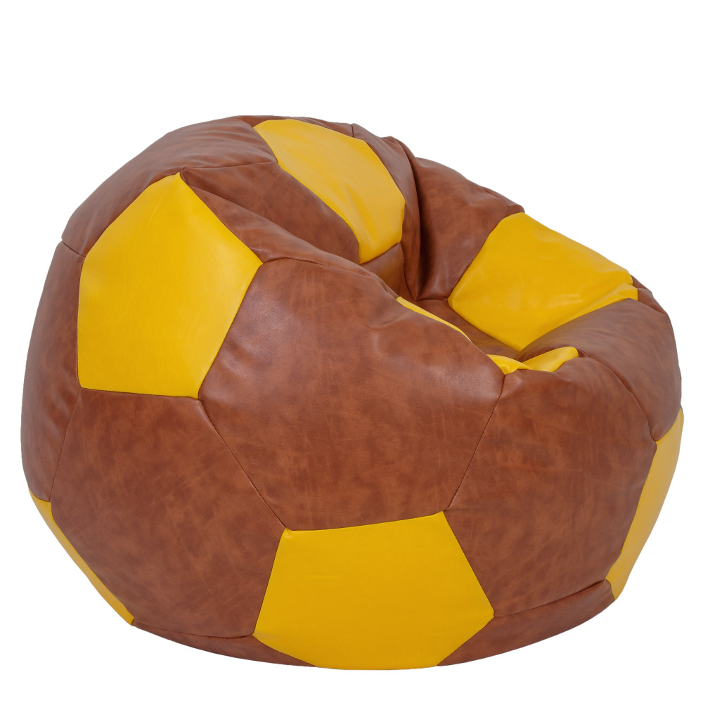 Fotoliu puf Mega Ball - imitatie piele - coniac/galben Fotoliu puf Mega Ball - imitatie piele - coniac/galben