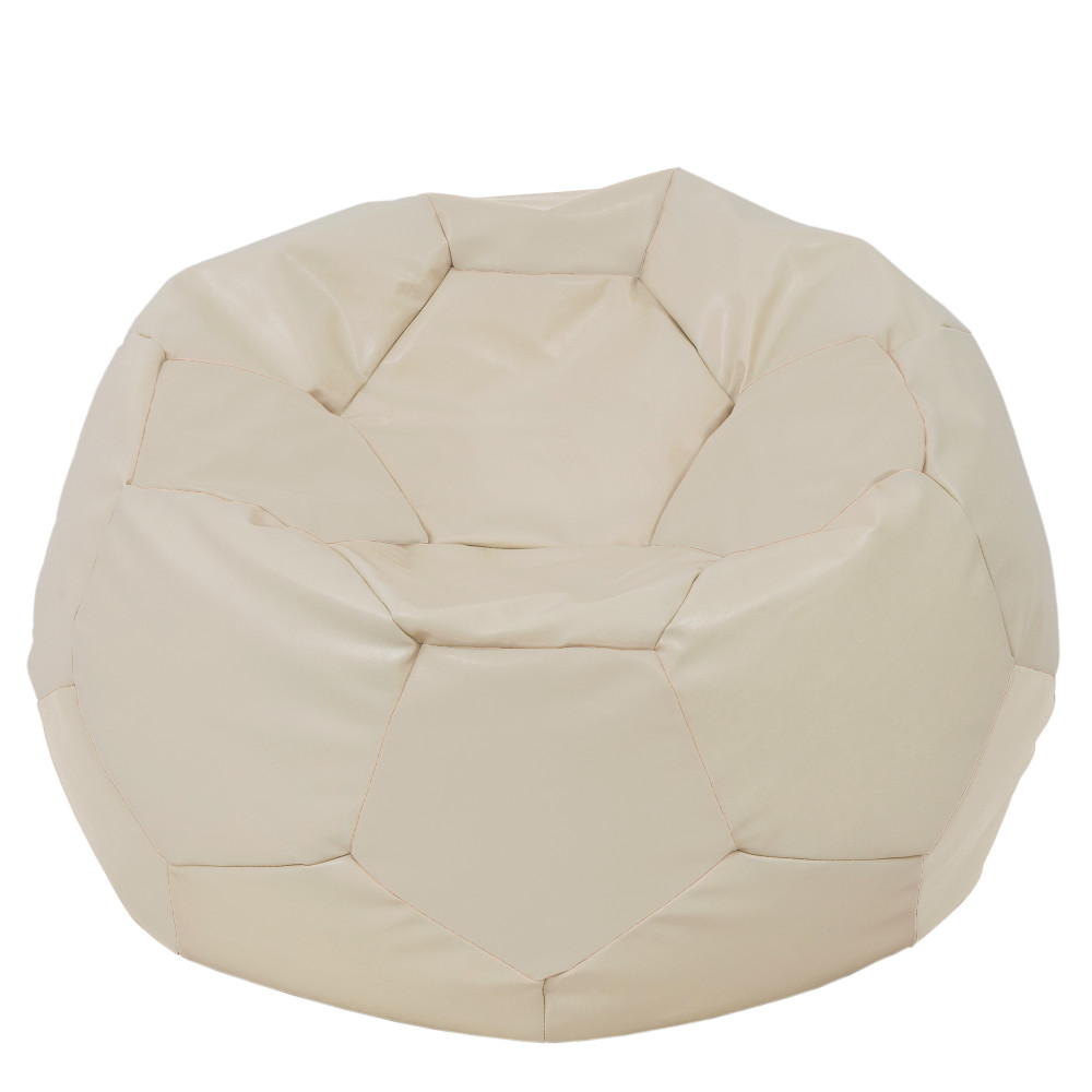 Fotoliu puf Mega Ball - imitatie piele - crem Fotoliu puf Mega Ball - imitatie piele - crem