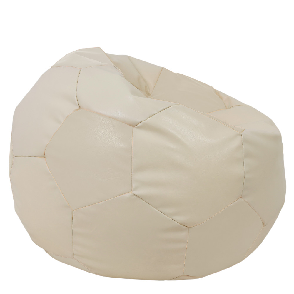 Fotoliu puf Mega Ball - imitatie piele - crem Fotoliu puf Mega Ball - imitatie piele - crem