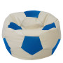 Fotoliu puf Mega Ball - imitatie piele - crem/albastru Fotoliu puf Mega Ball - imitatie piele - crem/albastru