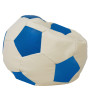 Fotoliu puf Mega Ball - imitatie piele - crem/albastru Fotoliu puf Mega Ball - imitatie piele - crem/albastru