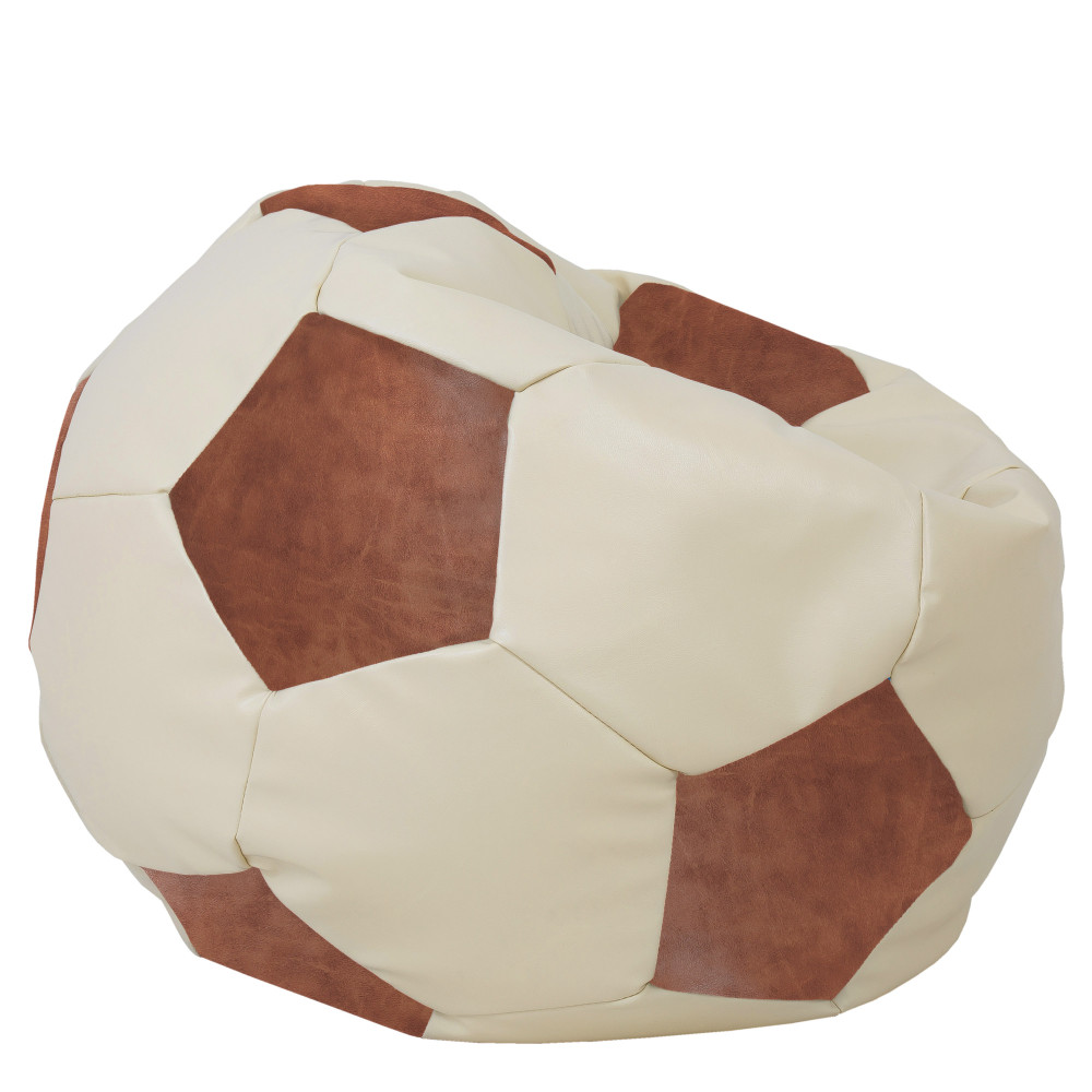Fotoliu puf Mega Ball - imitatie piele - crem/coniac Fotoliu puf Mega Ball - imitatie piele - crem/coniac