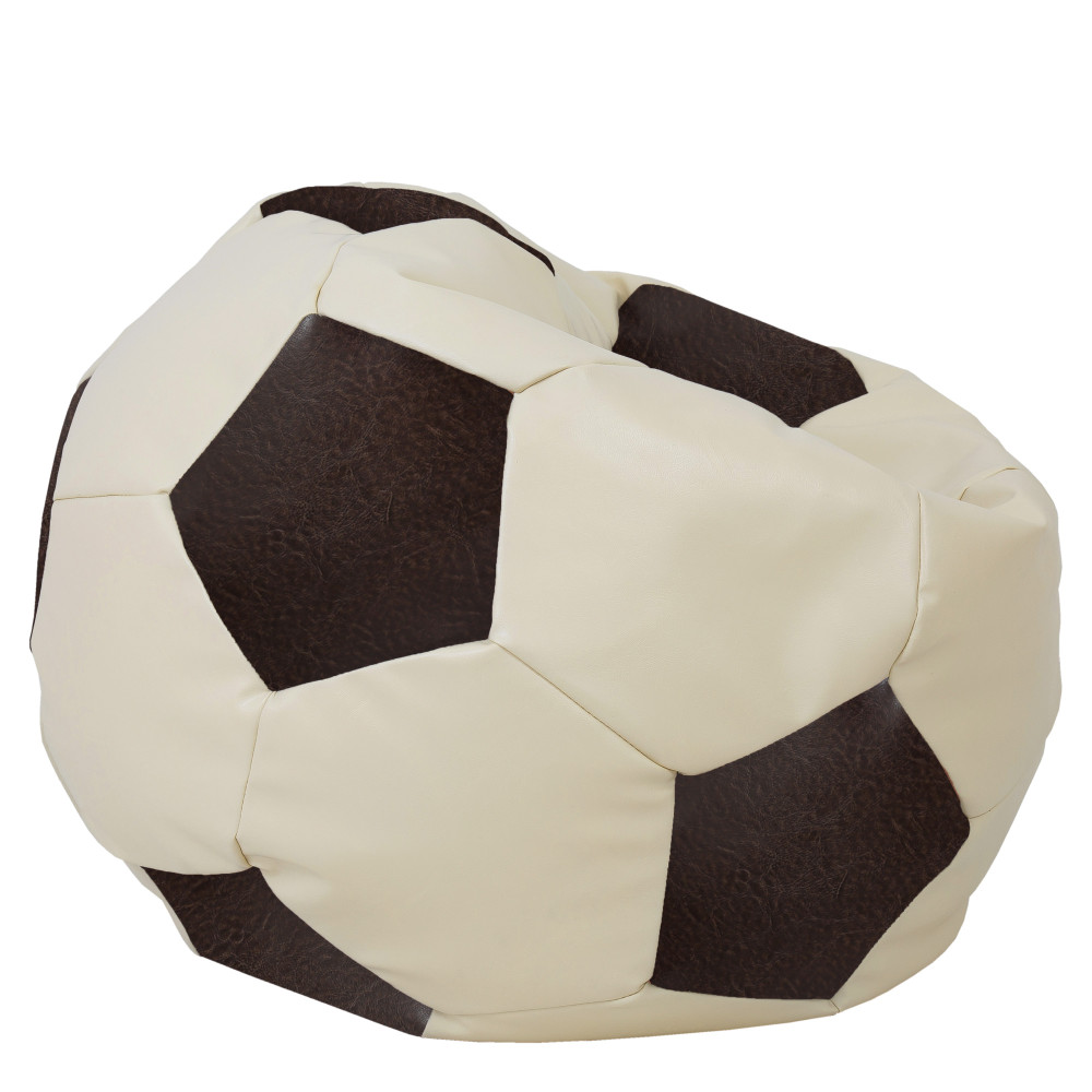 Fotoliu puf Mega Ball - imitatie piele - crem/maro Fotoliu puf Mega Ball - imitatie piele - crem/maro