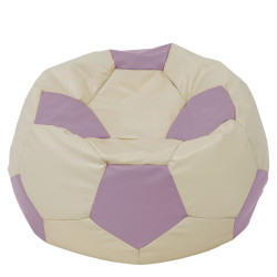 Fotoliu puf Mega Ball - imitatie piele - crem/mov Fotoliu puf Mega Ball - imitatie piele - crem/mov