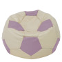 Fotoliu puf Mega Ball - imitatie piele - crem/mov Fotoliu puf Mega Ball - imitatie piele - crem/mov