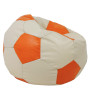 Fotoliu puf Mega Ball - imitatie piele - crem/portocaliu Fotoliu puf Mega Ball - imitatie piele - crem/portocaliu
