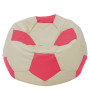 Fotoliu puf Mega Ball - imitatie piele - crem/roz Fotoliu puf Mega Ball - imitatie piele - crem/roz