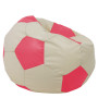 Fotoliu puf Mega Ball - imitatie piele - crem/roz Fotoliu puf Mega Ball - imitatie piele - crem/roz