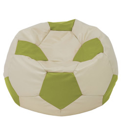 Fotoliu puf Mega Ball - imitatie piele - crem/verde Fotoliu puf Mega Ball - imitatie piele - crem/verde