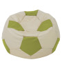 Fotoliu puf Mega Ball - imitatie piele - crem/verde Fotoliu puf Mega Ball - imitatie piele - crem/verde