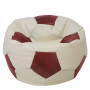 Fotoliu puf Mega Ball - imitatie piele - crem/bordo Fotoliu puf Mega Ball - imitatie piele - crem/bordo