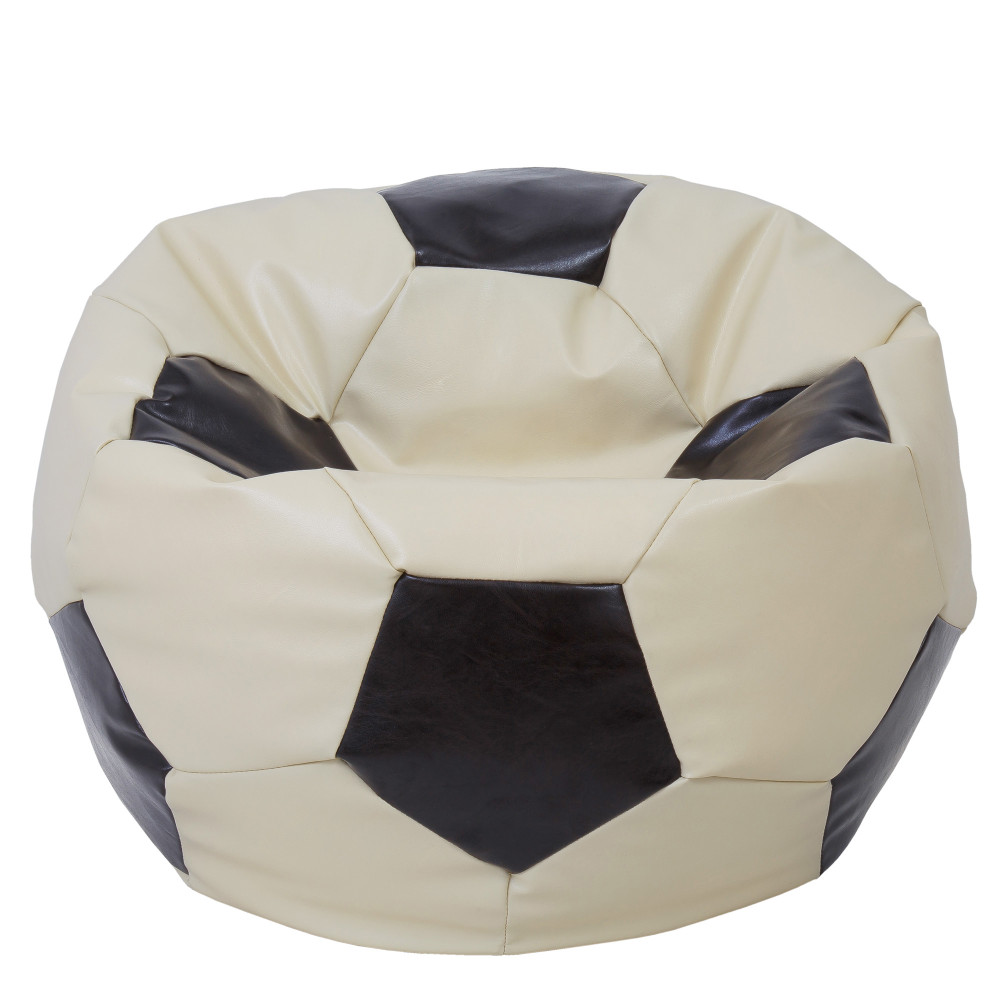 Fotoliu puf Mega Ball - imitatie piele - crem/wenge Fotoliu puf Mega Ball - imitatie piele - crem/wenge