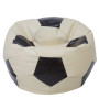 Fotoliu puf Mega Ball - imitatie piele - crem/wenge Fotoliu puf Mega Ball - imitatie piele - crem/wenge