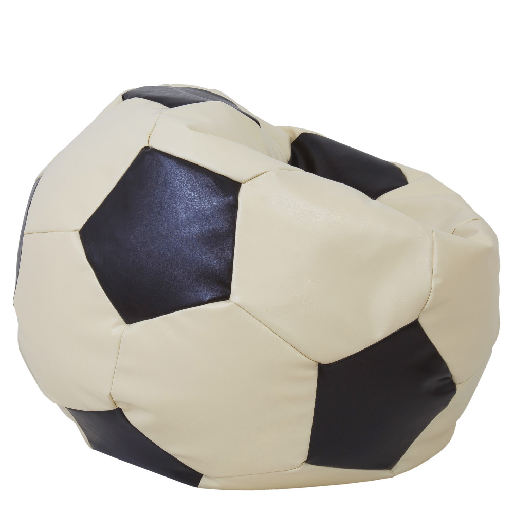 Fotoliu puf Mega Ball - imitatie piele - crem/wenge Fotoliu puf Mega Ball - imitatie piele - crem/wenge