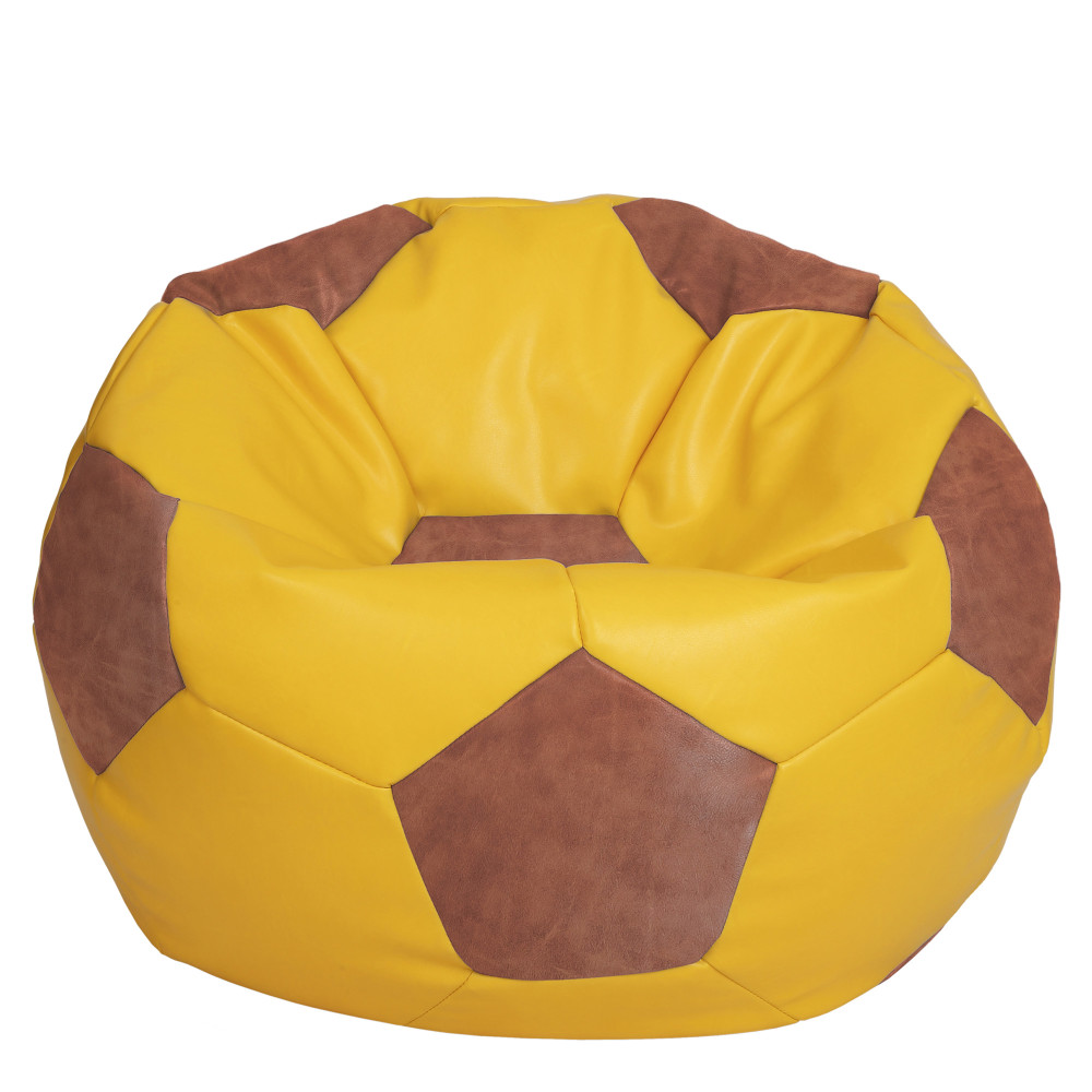 Fotoliu puf Mega Ball - imitatie piele - galben/coniac Fotoliu puf Mega Ball - imitatie piele - galben/coniac