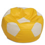 Fotoliu puf Mega Ball - imitatie piele - galben/crem Fotoliu puf Mega Ball - imitatie piele - galben/crem