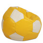 Fotoliu puf Mega Ball - imitatie piele - galben/crem Fotoliu puf Mega Ball - imitatie piele - galben/crem