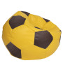 Fotoliu puf Mega Ball - imitatie piele - galben/maro Fotoliu puf Mega Ball - imitatie piele - galben/maro