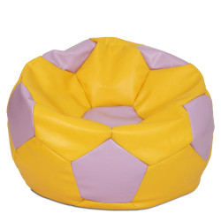Fotoliu puf Mega Ball - imitatie piele - galben/mov Fotoliu puf Mega Ball - imitatie piele - galben/mov