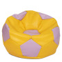 Fotoliu puf Mega Ball - imitatie piele - galben/mov Fotoliu puf Mega Ball - imitatie piele - galben/mov