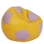 Fotoliu puf Mega Ball - imitatie piele - galben/mov Fotoliu puf Mega Ball - imitatie piele - galben/mov