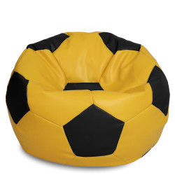Fotoliu puf Mega Ball - imitatie piele - galben/negru Fotoliu puf Mega Ball - imitatie piele - galben/negru
