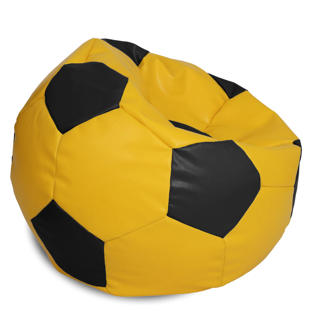 Fotoliu puf Mega Ball - imitatie piele - galben/negru Fotoliu puf Mega Ball - imitatie piele - galben/negru